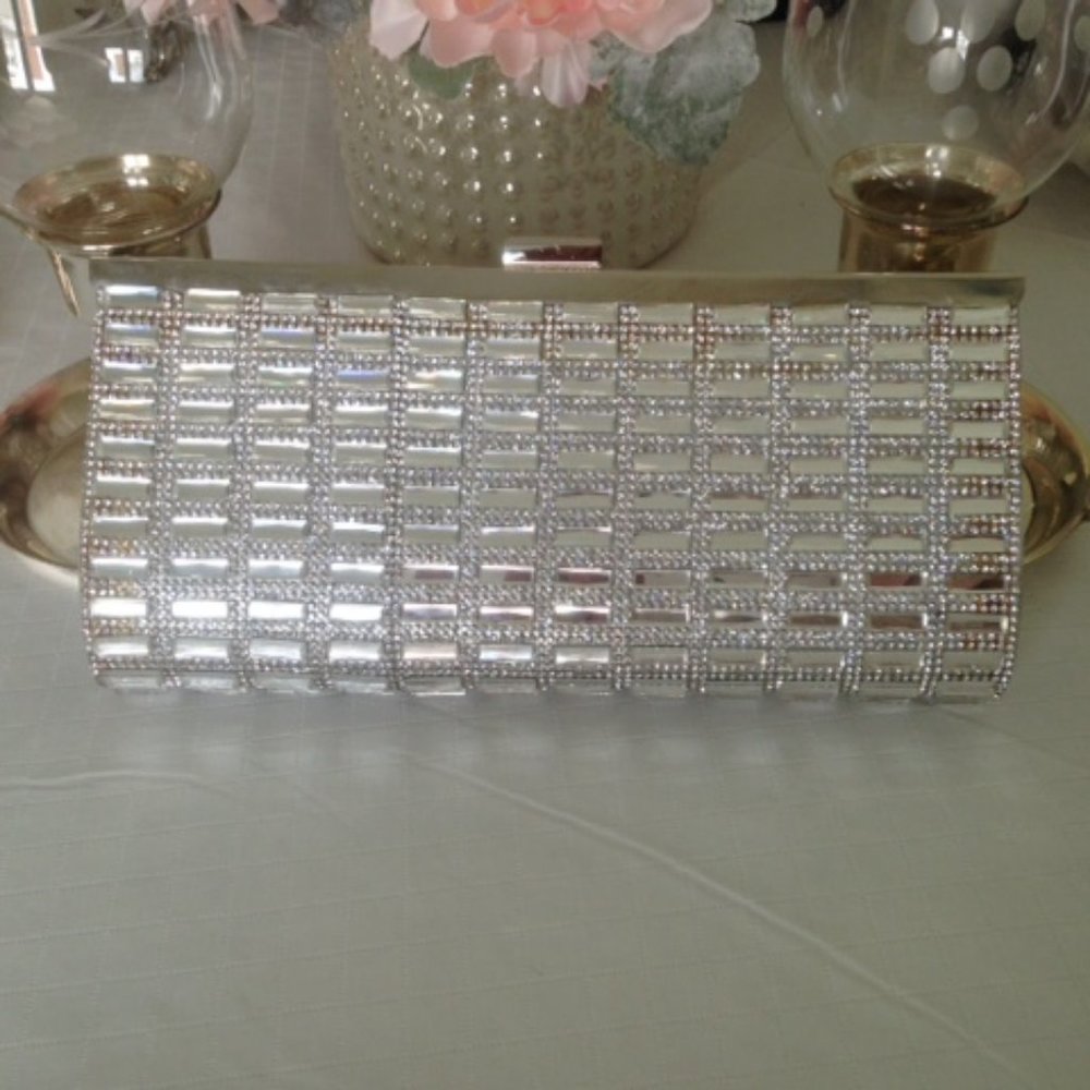Acrylic Glass Evening Bag with silver trim